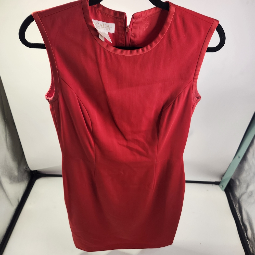 Escada Red Midi Dress See Photos For Size Mesurments